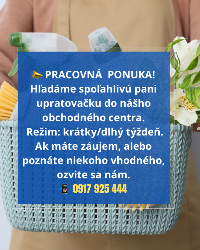 PRACOVNÁ PONUKA!