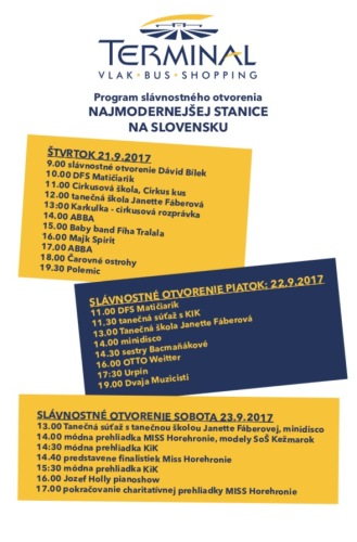Trojdňové otvorenie autobusovej stanice a OC Terminal!!!
