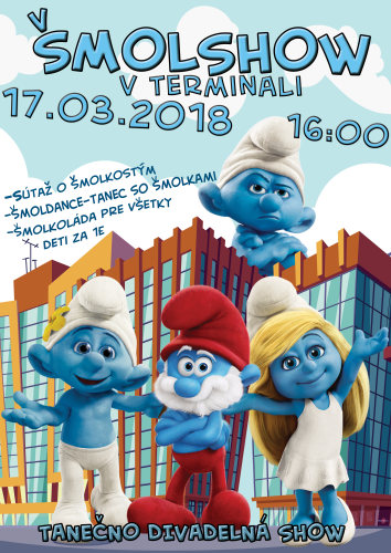 Šmolkovia prídu túto sobotu do Terminalu!!!